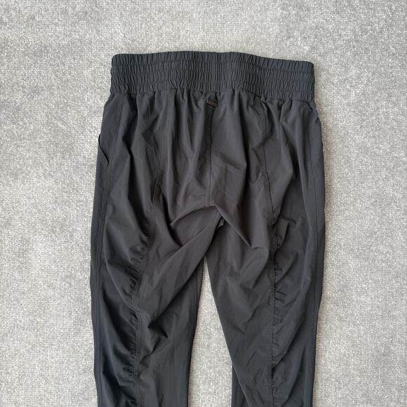 prAna Pants Womens Medium Black Stretch Drawstring Ruched Leg Tie Hem Joggers - Picture 11 of 12